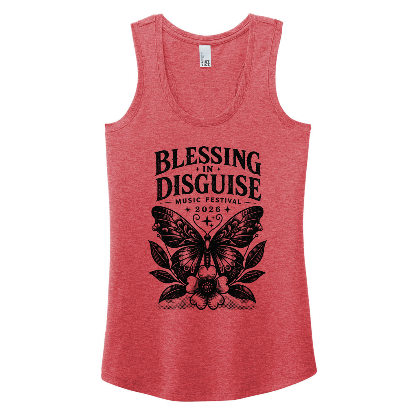 BID 2026 - District® Women’s Perfect Tri® Racerback Tank - RED FROST