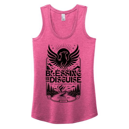 BID 2026 - District® Women’s Perfect Tri® Racerback Tank - FUCHSIA FROST