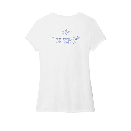 Light the Night for Hope - Women's V-Neck Tee - White