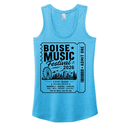 BMF 2026 - District® Women’s Perfect Tri® Racerback Tank - TURQUOISE FROST