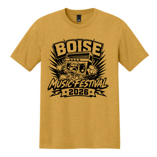 BMF 2026 - District® Perfect Tri® Tee - OCHRE YELLOW HEATHER