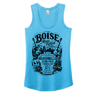 BMF 2026 - District® Women’s Perfect Tri® Racerback Tank - TURQUOISE FROST