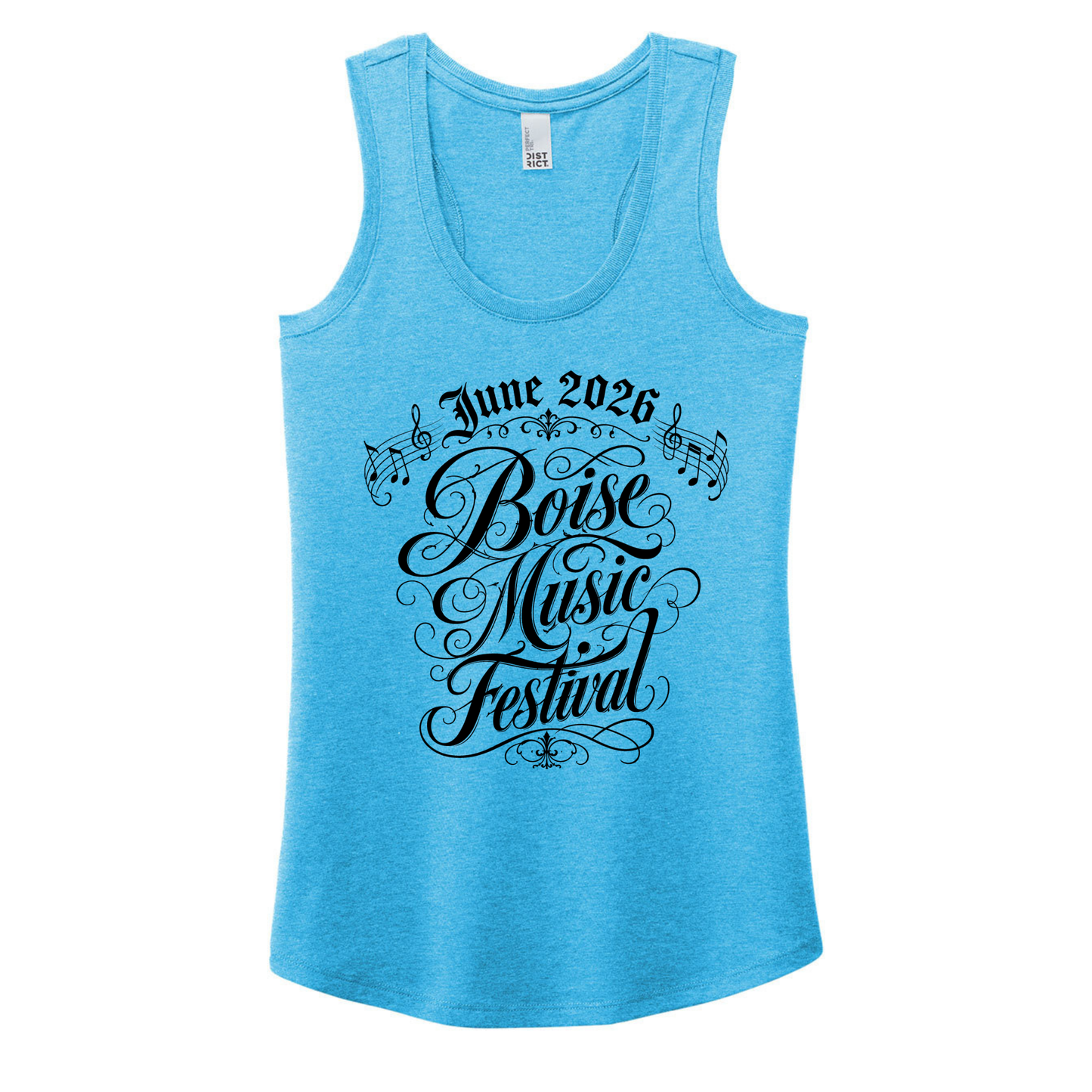 BMF 2026 - District® Women’s Perfect Tri® Racerback Tank - TURQUOISE FROST