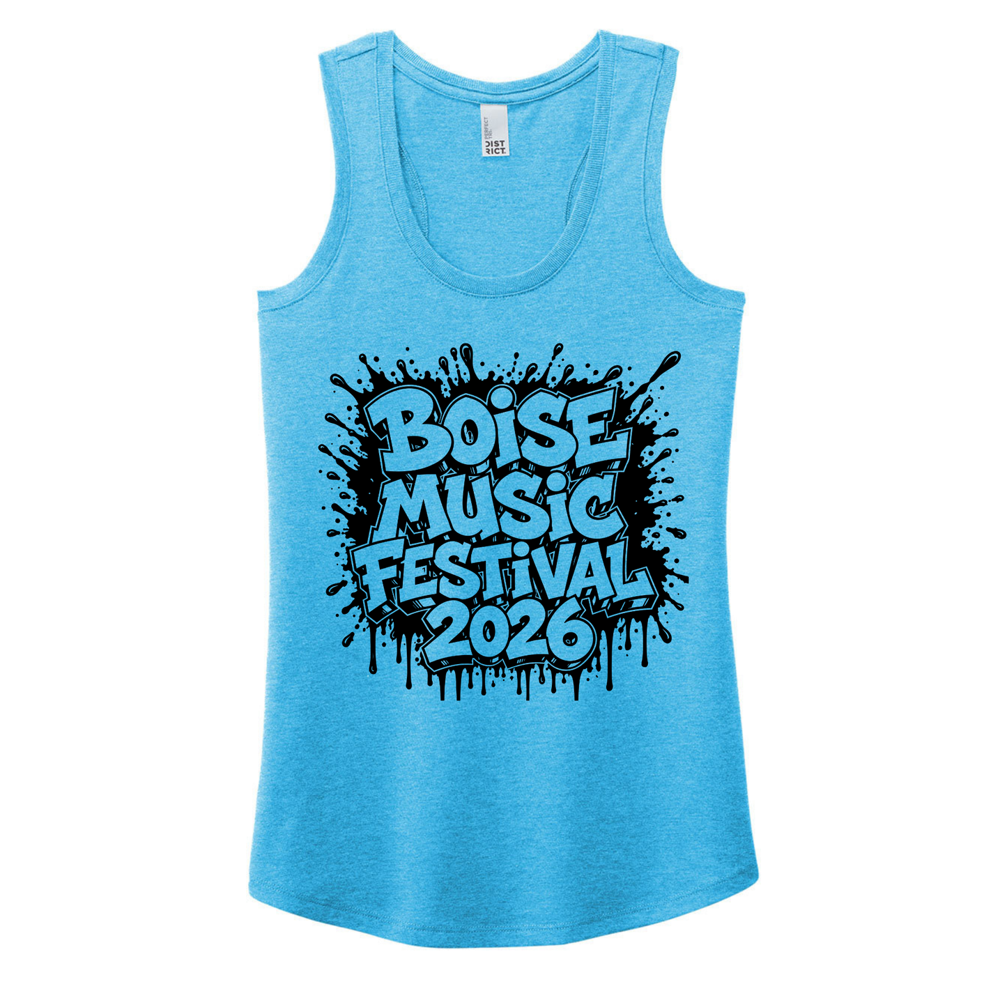 BMF 2026 - District® Women’s Perfect Tri® Racerback Tank - TURQUOISE FROST