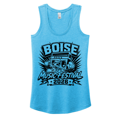 BMF 2026 - District® Women’s Perfect Tri® Racerback Tank - TURQUOISE FROST