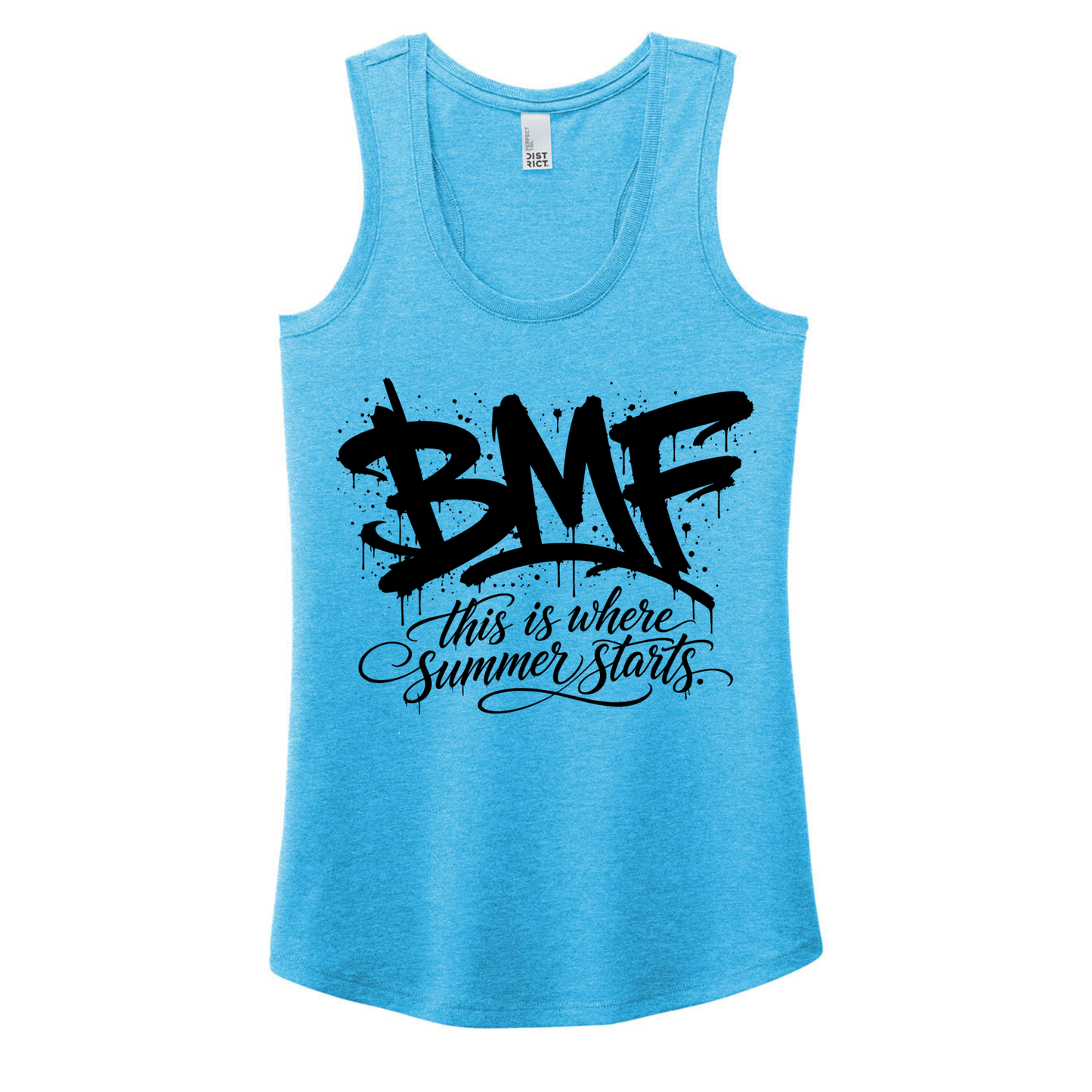 BMF 2026 - District® Women’s Perfect Tri® Racerback Tank - TURQUOISE FROST