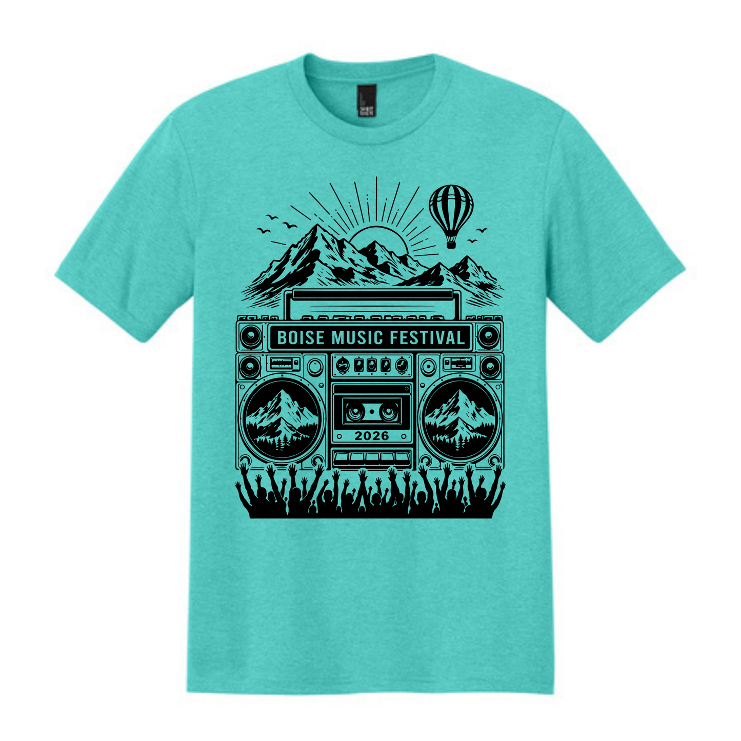 BMF 2026 - District® Perfect Tri® Tee - AQUA HEATHER