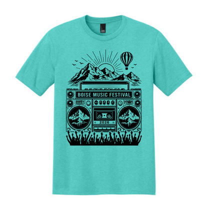 BMF 2026 - District® Perfect Tri® Tee - AQUA HEATHER