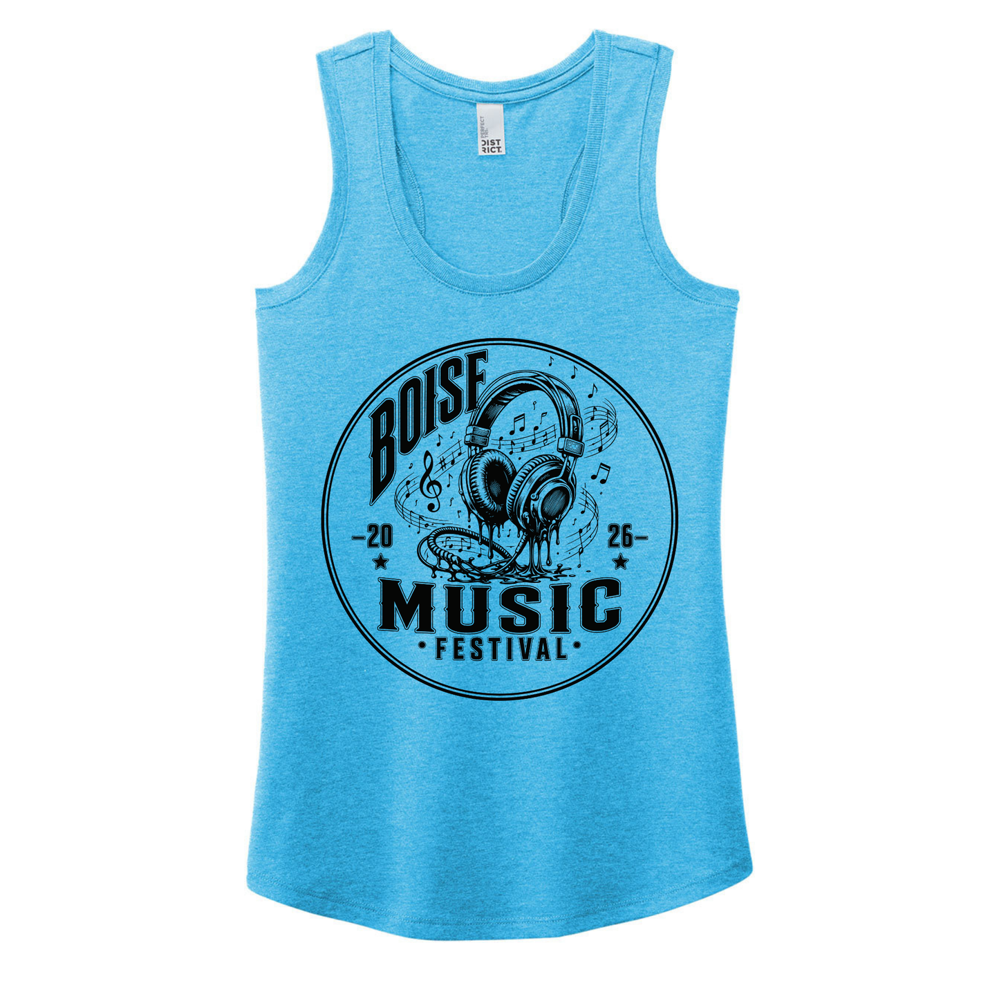 BMF 2026 - District® Women’s Perfect Tri® Racerback Tank - TURQUOISE FROST