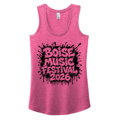BMF 2026 - District® Women’s Perfect Tri® Racerback Tank - FUCHSIA FROST