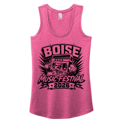 BMF 2026 - District® Women’s Perfect Tri® Racerback Tank - FUCHSIA FROST