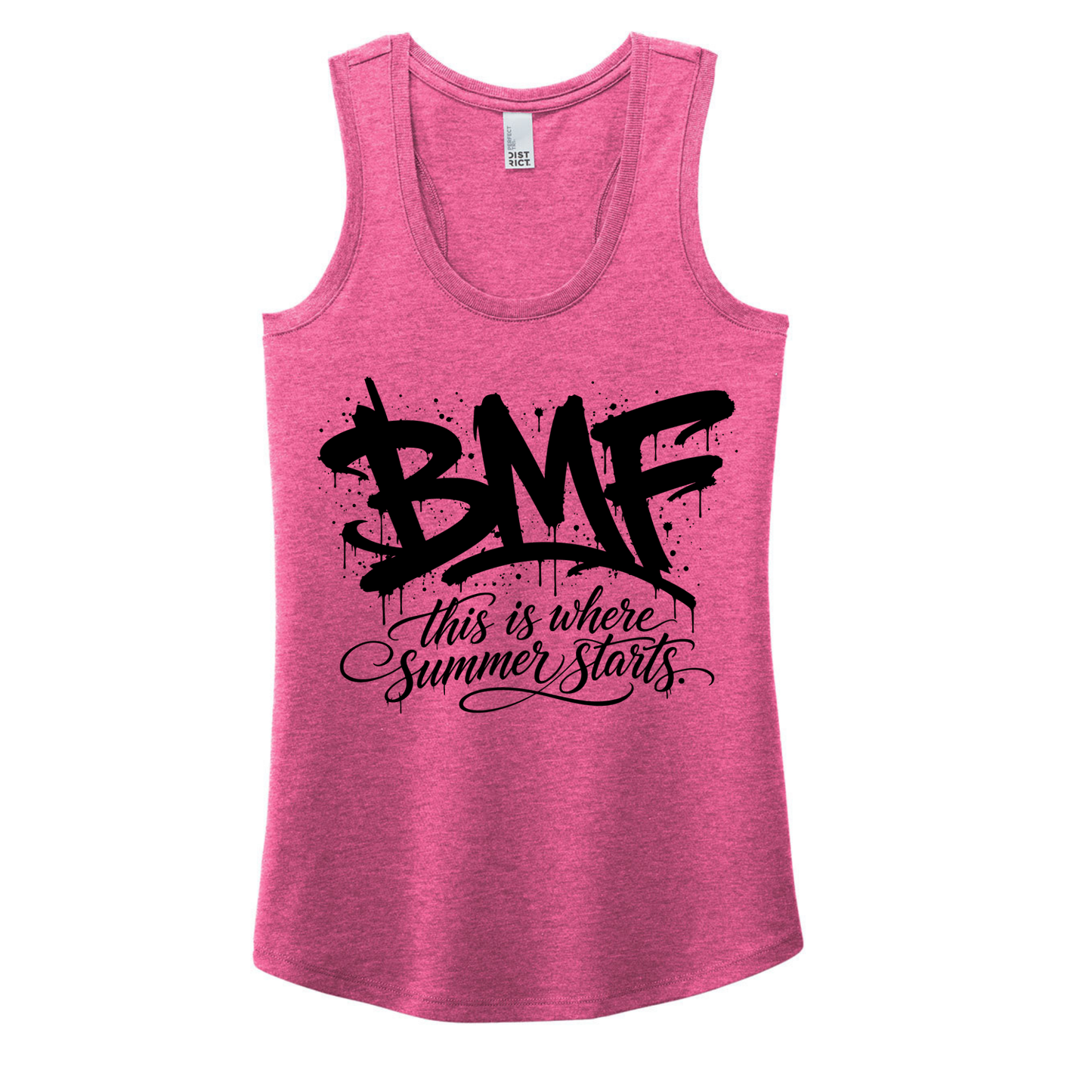 BMF 2026 - District® Women’s Perfect Tri® Racerback Tank - FUCHSIA FROST