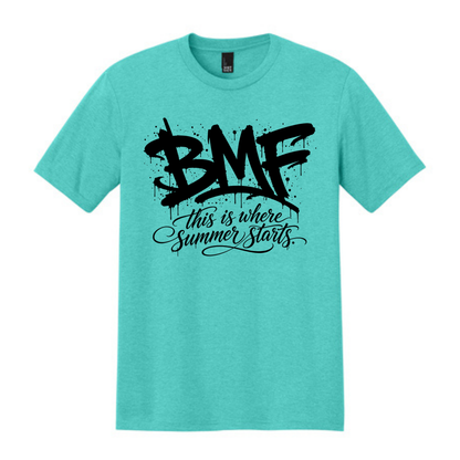 BMF 2026 - District® Perfect Tri® Tee - AQUA HEATHER