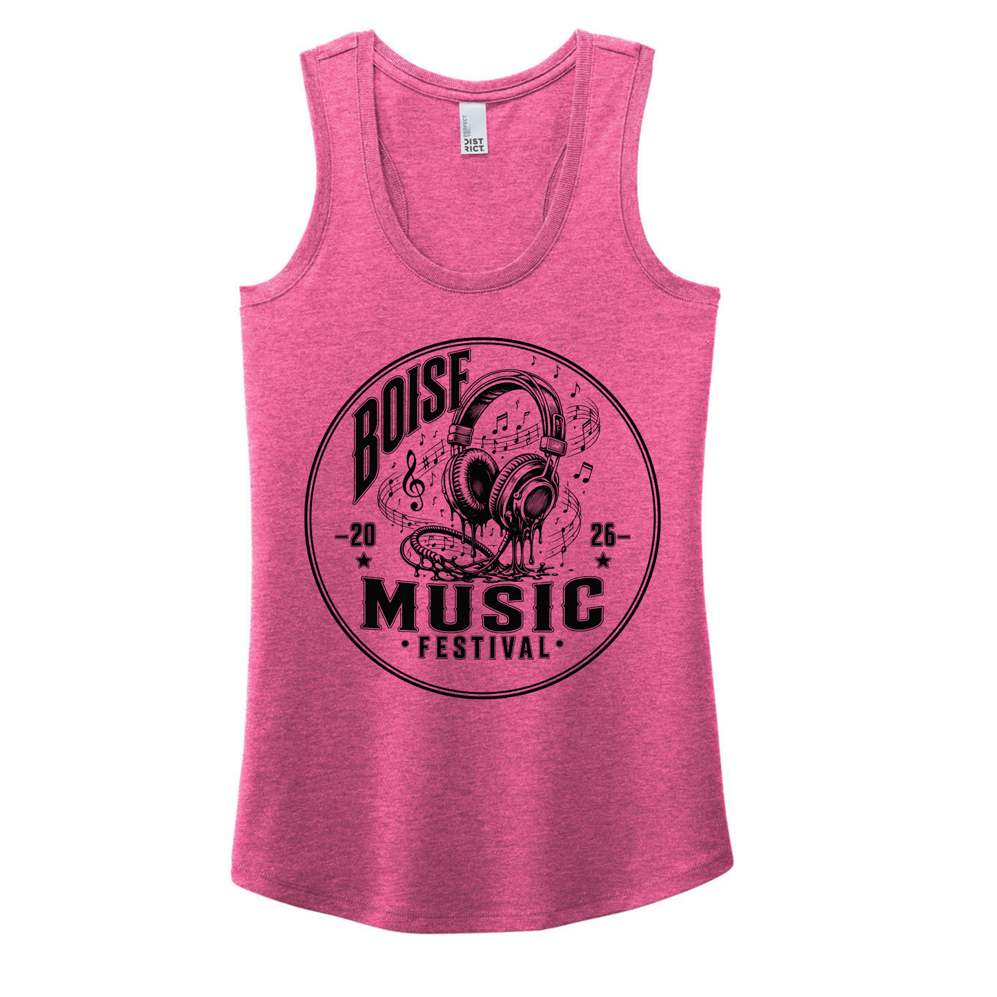 BMF 2026 - District® Women’s Perfect Tri® Racerback Tank - FUCHSIA FROST