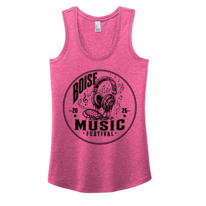 BMF 2026 - District® Women’s Perfect Tri® Racerback Tank - FUCHSIA FROST