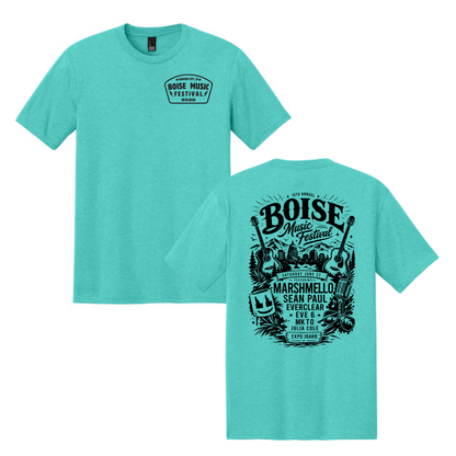 BMF 2026 - District® Perfect Tri® Tee - AQUA HEATHER