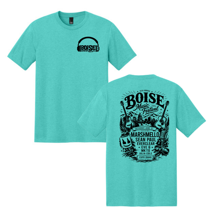 BMF 2026 - District® Perfect Tri® Tee - AQUA HEATHER