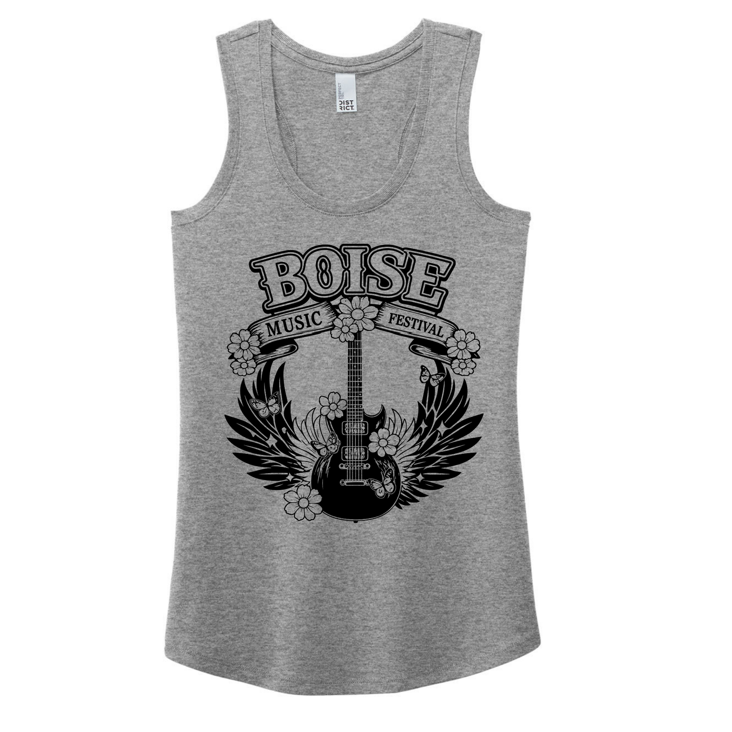 BMF 2026 - District® Women’s Perfect Tri® Racerback Tank - GREY FROST