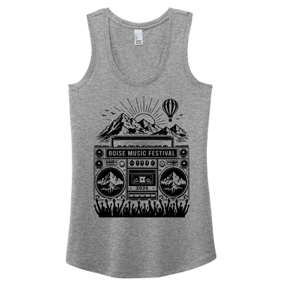 BMF 2026 - District® Women’s Perfect Tri® Racerback Tank - GREY FROST