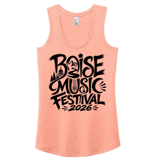 BMF 2026 - District® Women’s Perfect Tri® Racerback Tank - HEATHERED DUSTY PEACH