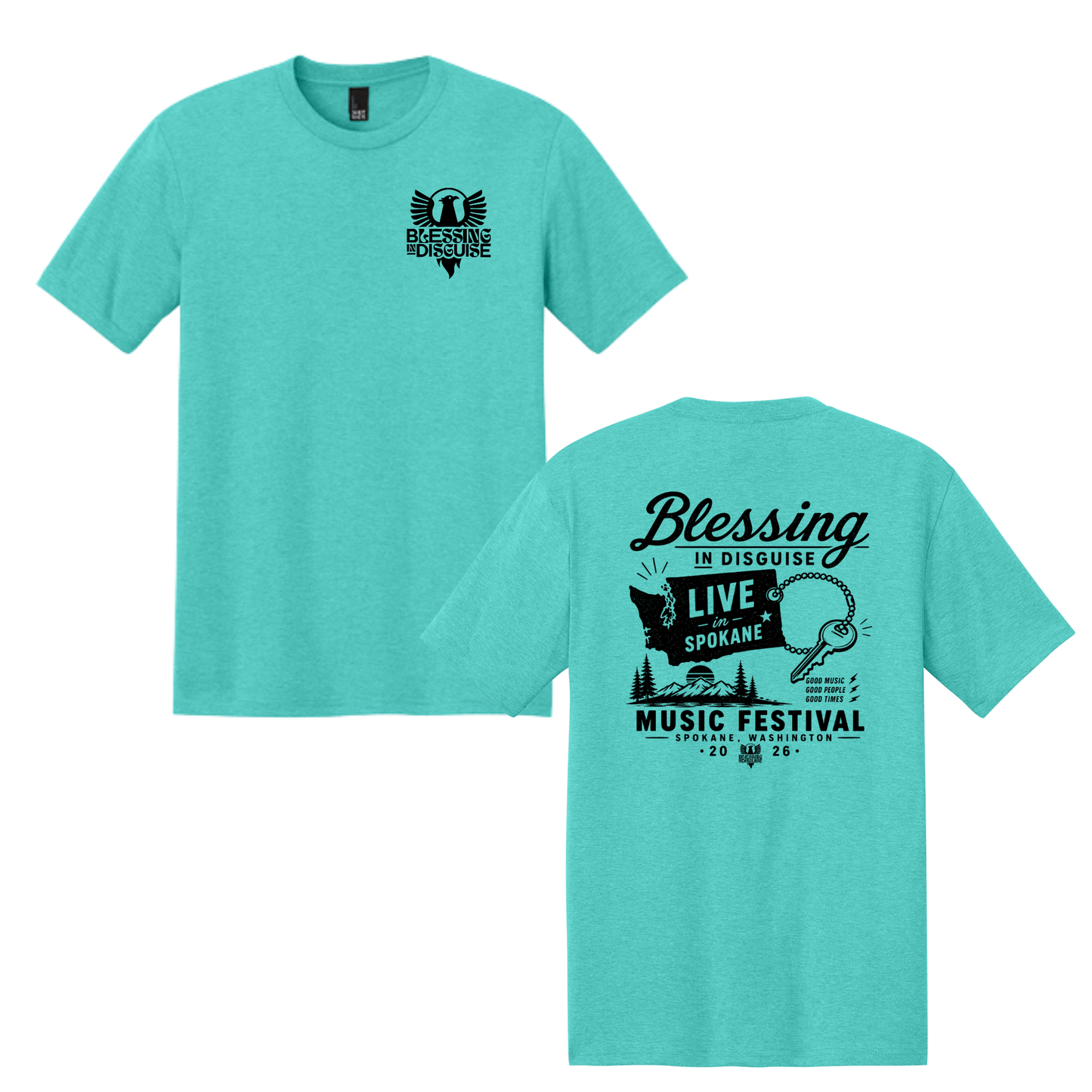 BID 2026 - District® Perfect Tri® Tee - AQUA HEATHER