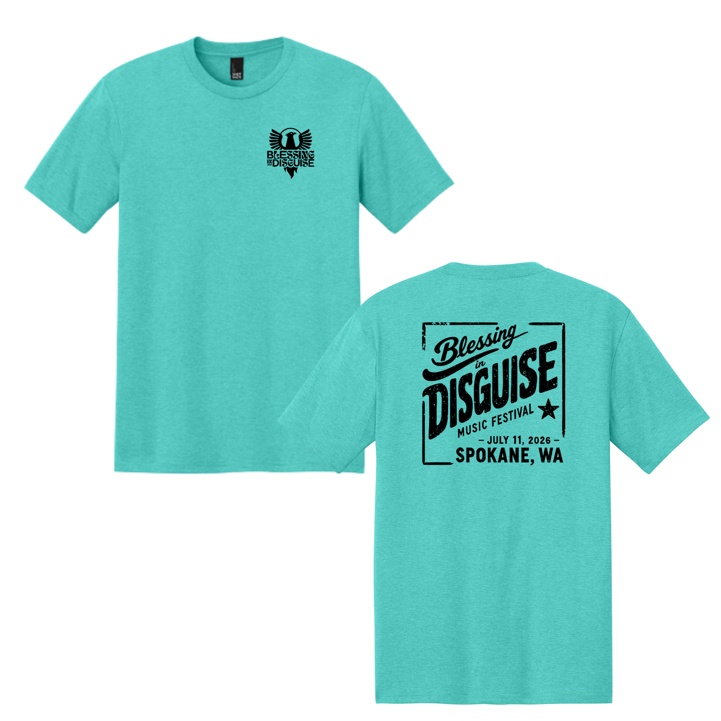 BID 2026 - District® Perfect Tri® Tee - AQUA HEATHER