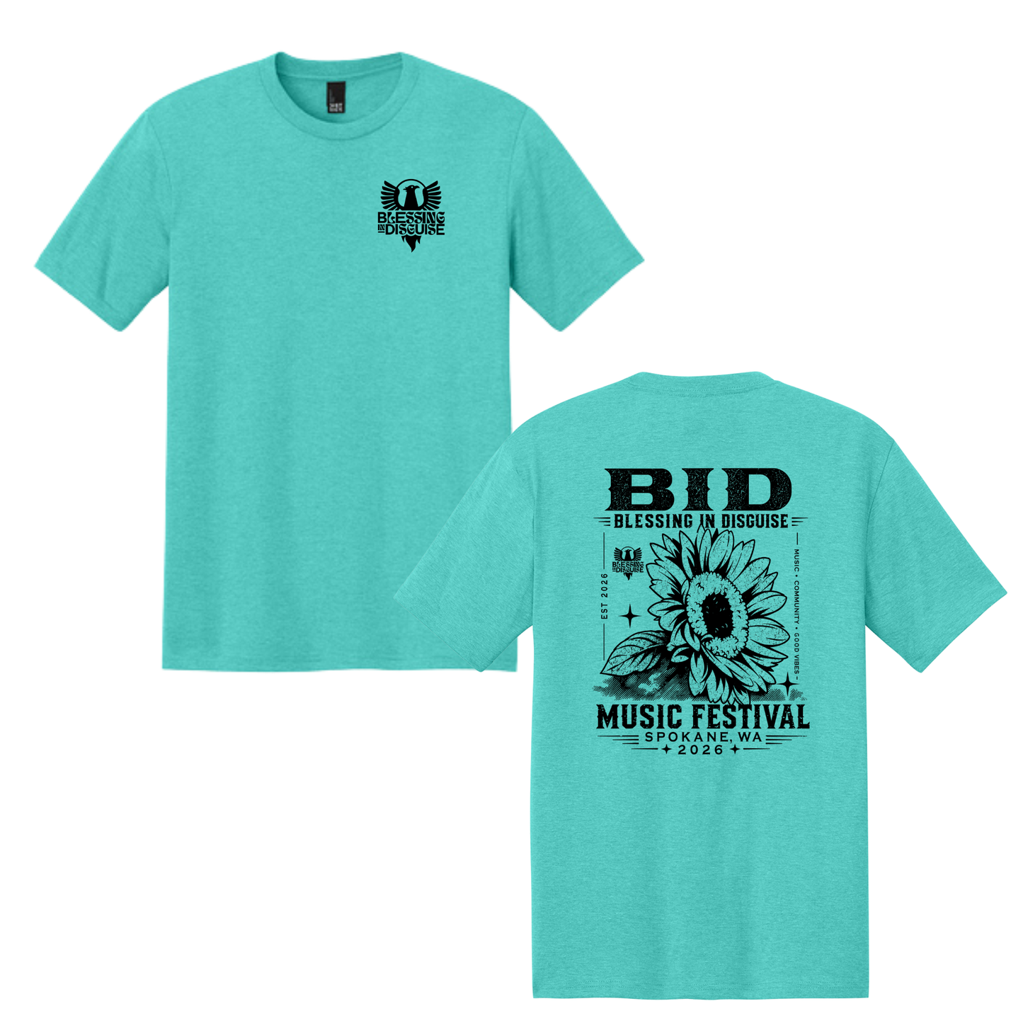BID 2026 - District® Perfect Tri® Tee - AQUA HEATHER