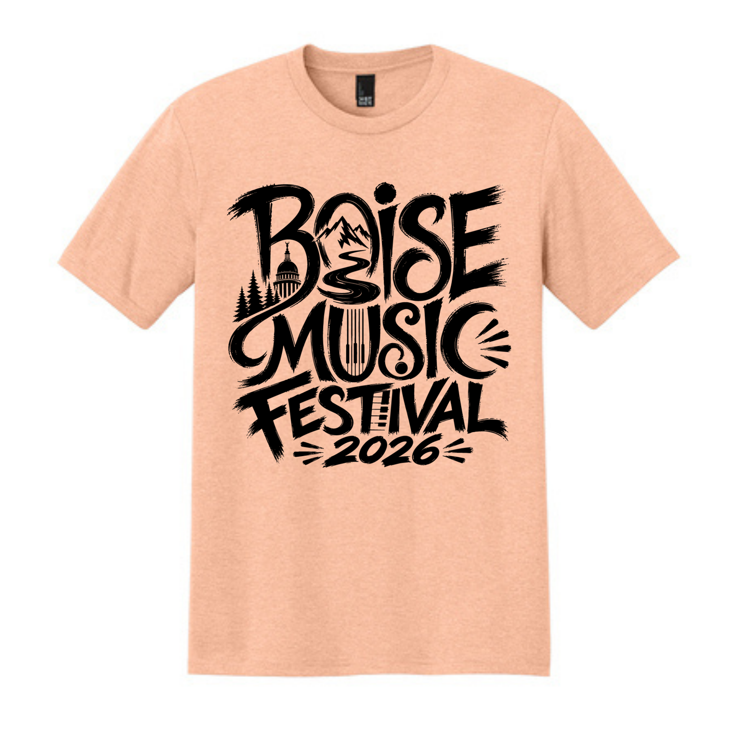BMF 2026 - District® Perfect Tri® Tee - HEATHERED DUSTY PEACH