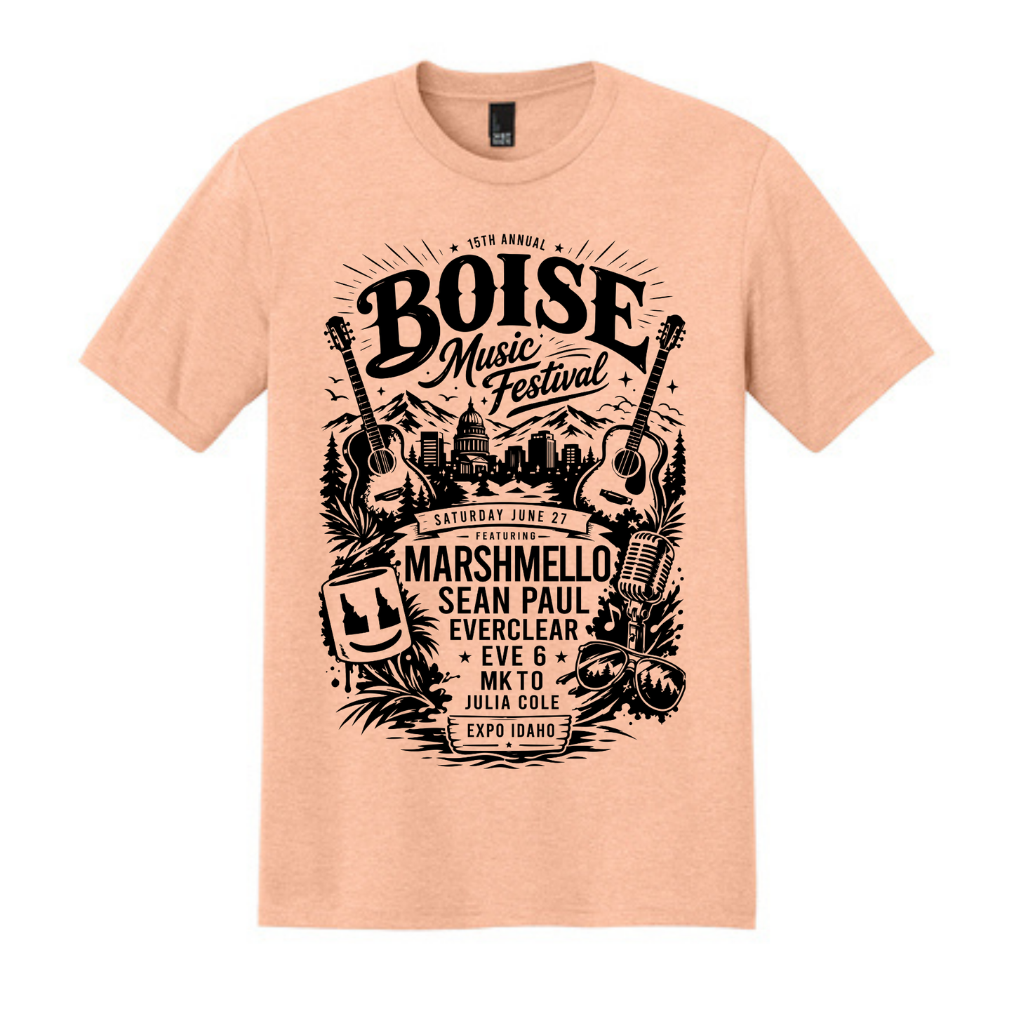 BMF 2026 - District® Perfect Tri® Tee - HEATHERED DUSTY PEACH