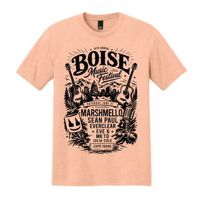 BMF 2026 - District® Perfect Tri® Tee - HEATHERED DUSTY PEACH