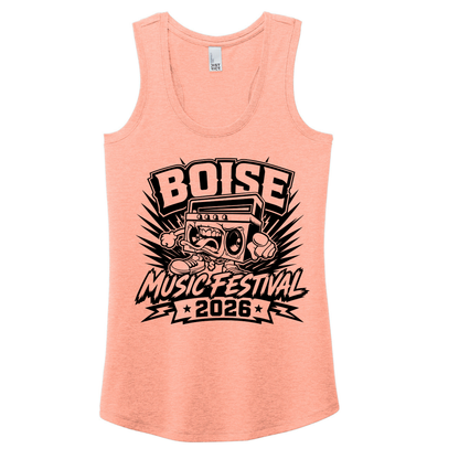 BMF 2026 - District® Women’s Perfect Tri® Racerback Tank - HEATHERED DUSTY PEACH