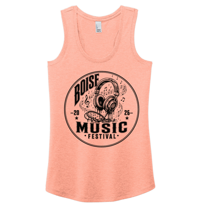 BMF 2026 - District® Women’s Perfect Tri® Racerback Tank - HEATHERED DUSTY PEACH