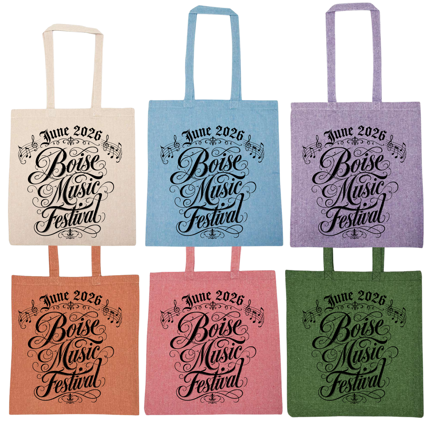 BMF 2026 - Liberty Lightweight Recycled Canvas Tote - MUSIC NOTES