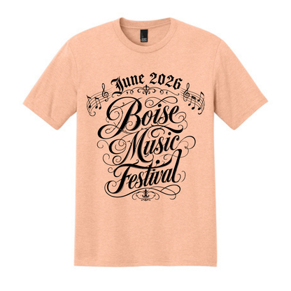 BMF 2026 - District® Perfect Tri® Tee - HEATHERED DUSTY PEACH