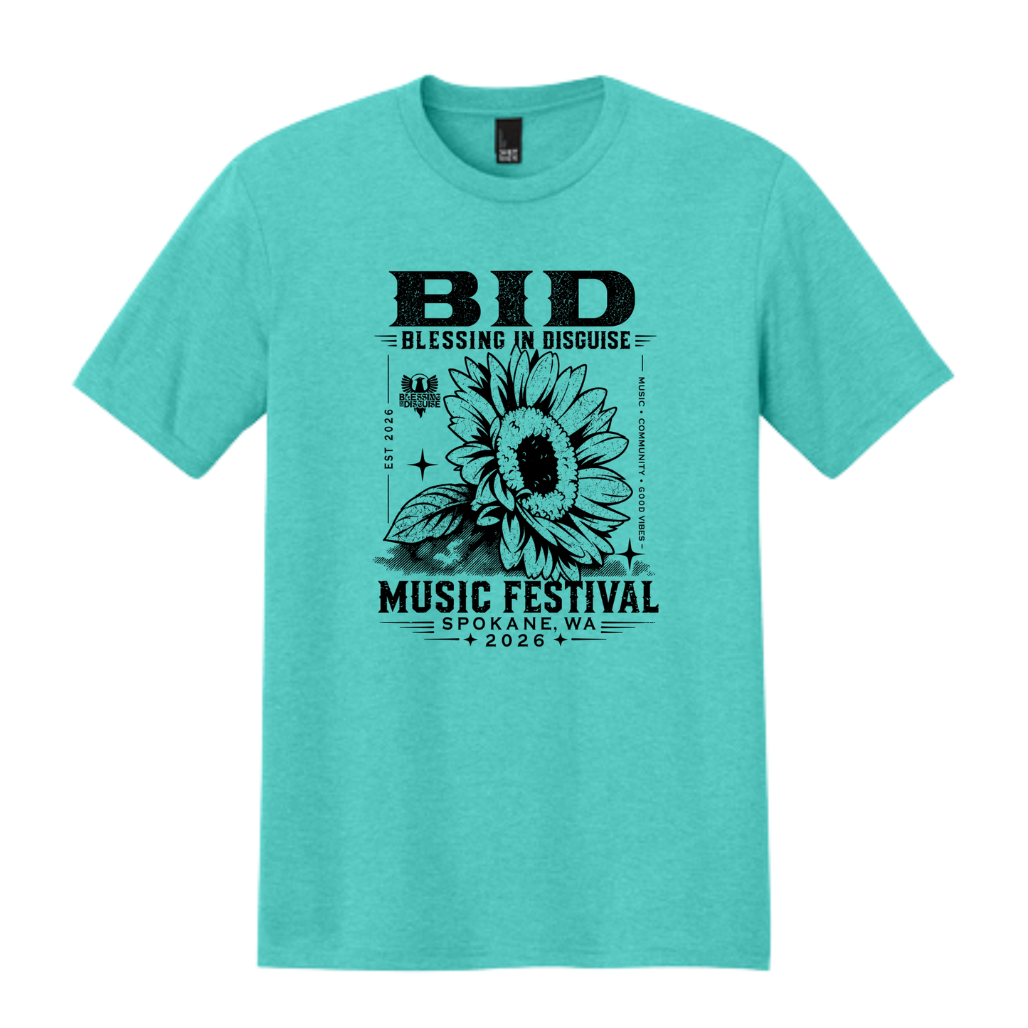 BID 2026 - District® Perfect Tri® Tee - AQUA HEATHER