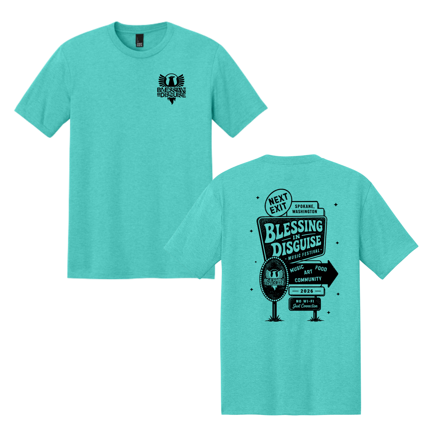 BID 2026 - District® Perfect Tri® Tee - AQUA HEATHER