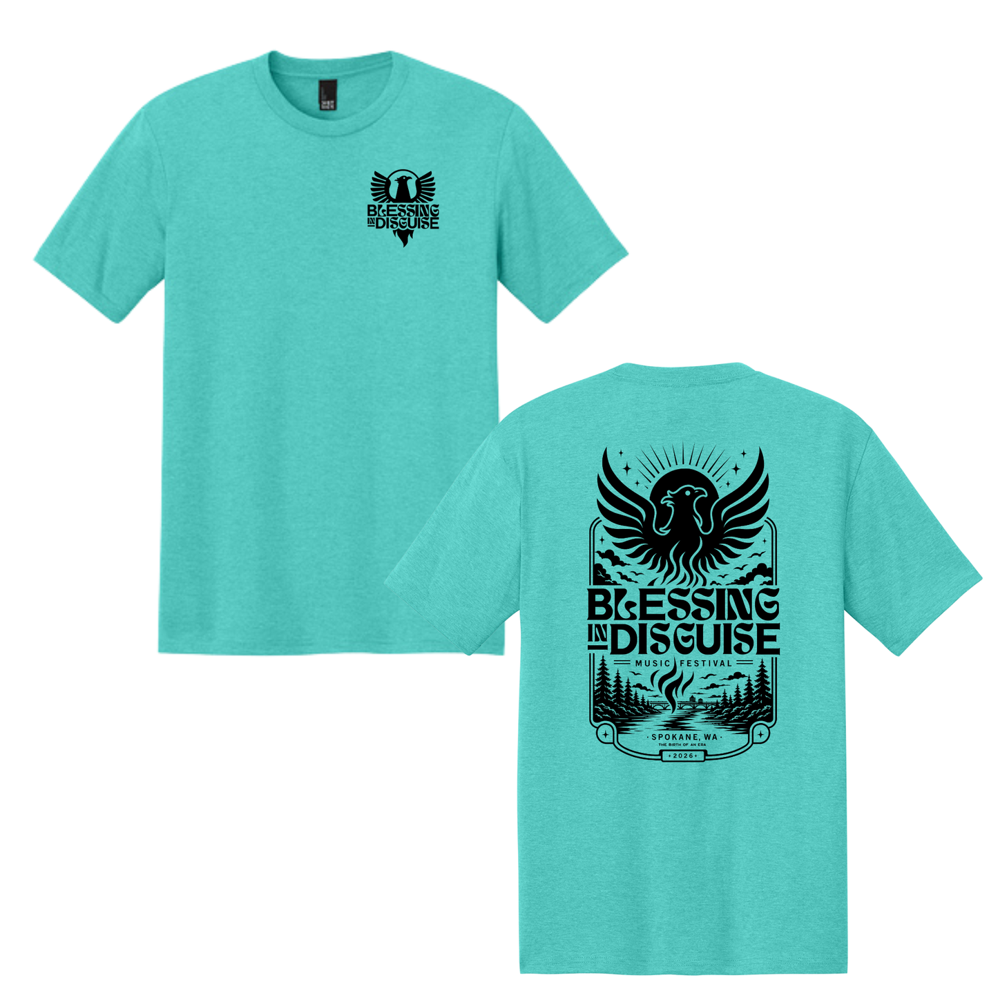 BID 2026 - District® Perfect Tri® Tee - AQUA HEATHER
