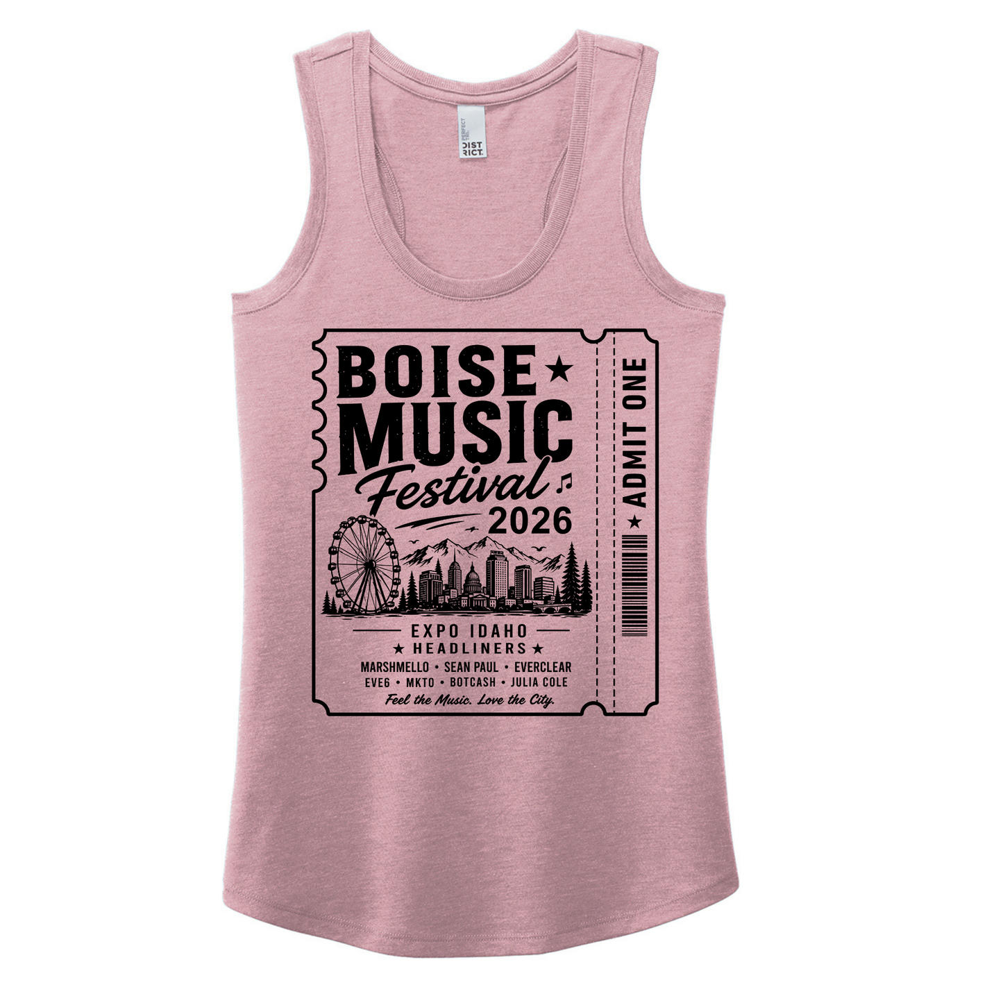 BMF 2026 - District® Women’s Perfect Tri® Racerback Tank - HEATHERED LAVENDER