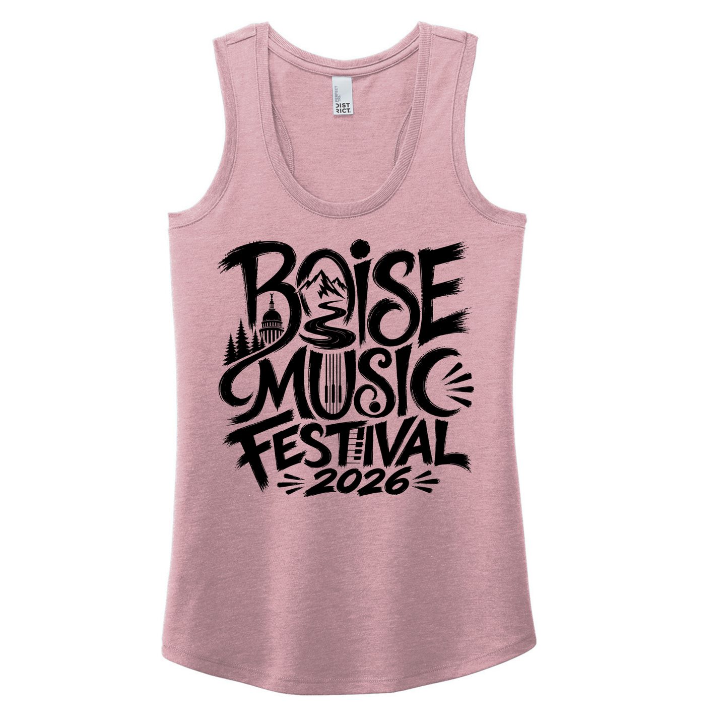 BMF 2026 - District® Women’s Perfect Tri® Racerback Tank - HEATHERED LAVENDER