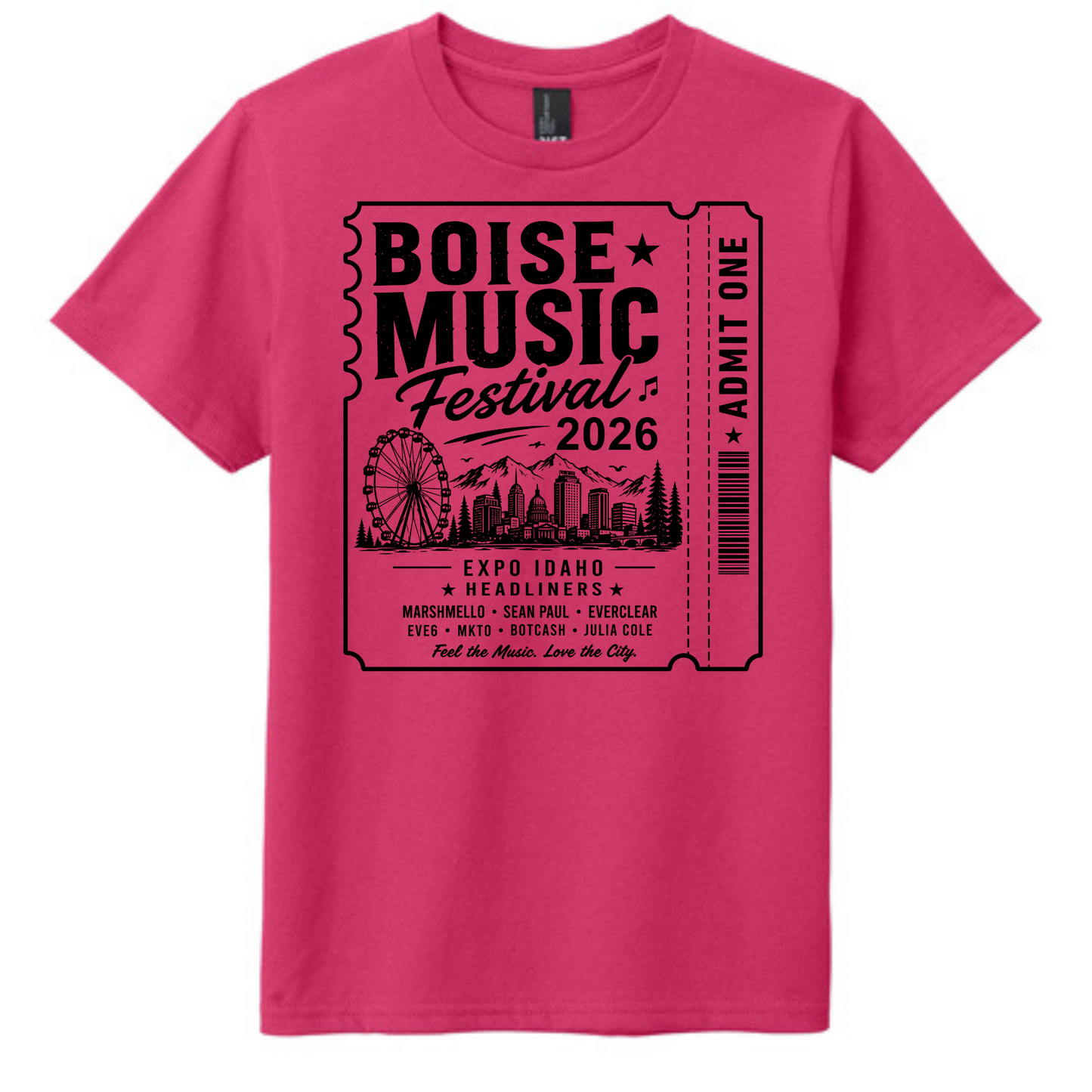 BMF 2026 - YOUTH - Tultex Fine Jersey T-shirt - PINK