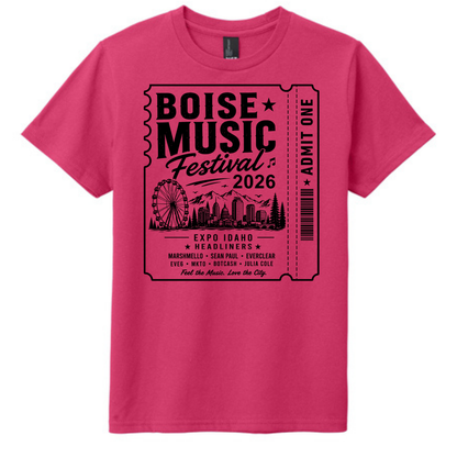 BMF 2026 - YOUTH - Tultex Fine Jersey T-shirt - PINK