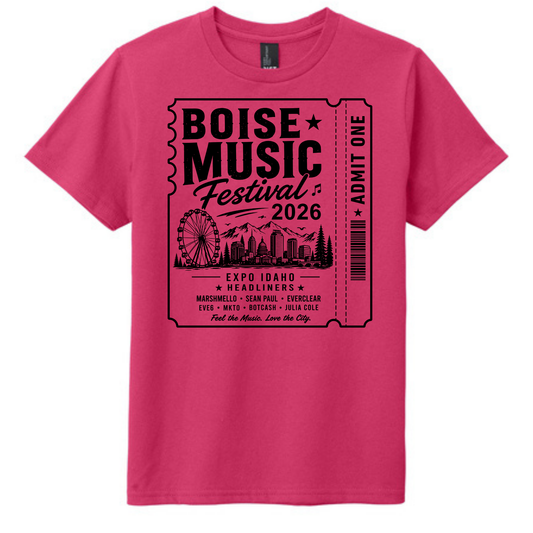 BMF 2026 - YOUTH - Tultex Fine Jersey T-shirt - PINK