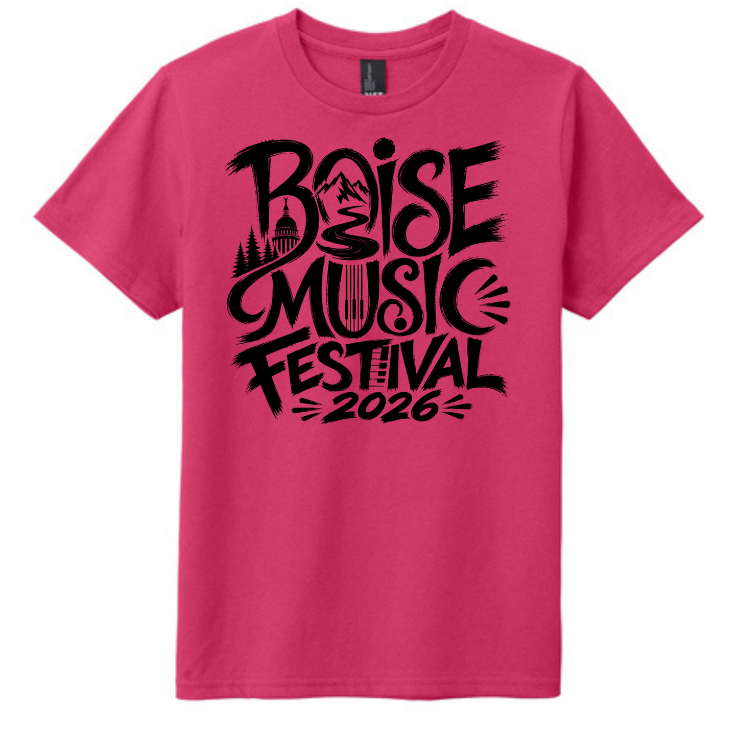 BMF 2026 - YOUTH - Tultex Fine Jersey T-shirt - PINK