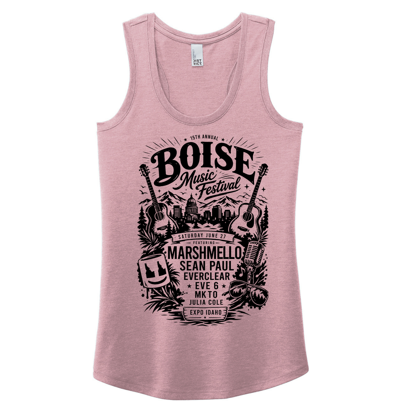 BMF 2026 - District® Women’s Perfect Tri® Racerback Tank - HEATHERED LAVENDER