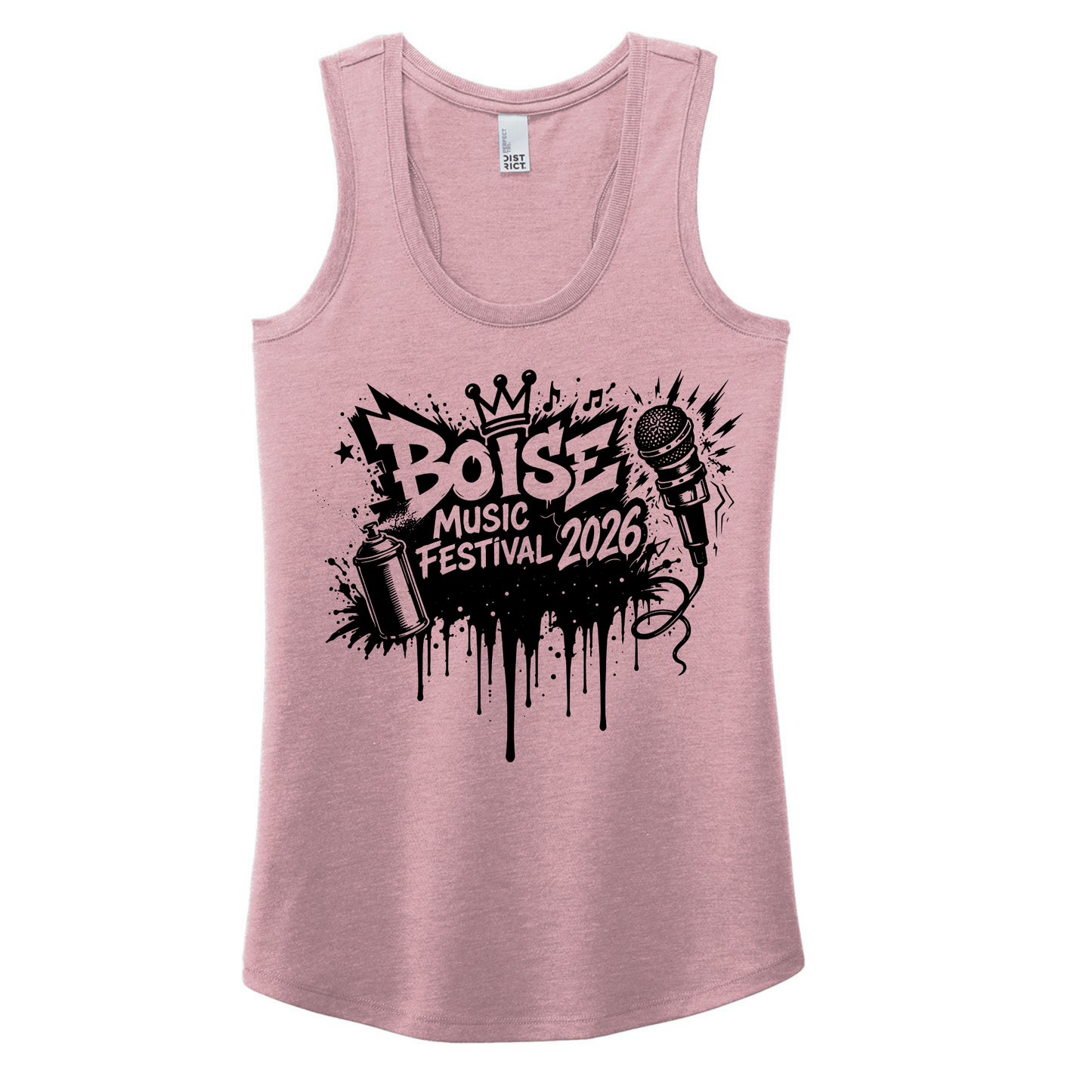 BMF 2026 - District® Women’s Perfect Tri® Racerback Tank - HEATHERED LAVENDER