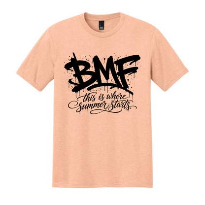 BMF 2026 - District® Perfect Tri® Tee - HEATHERED DUSTY PEACH