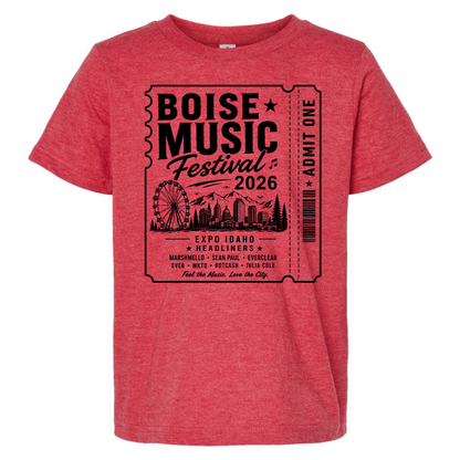 BMF 2026 - YOUTH - Tultex Fine Jersey T-shirt - RED