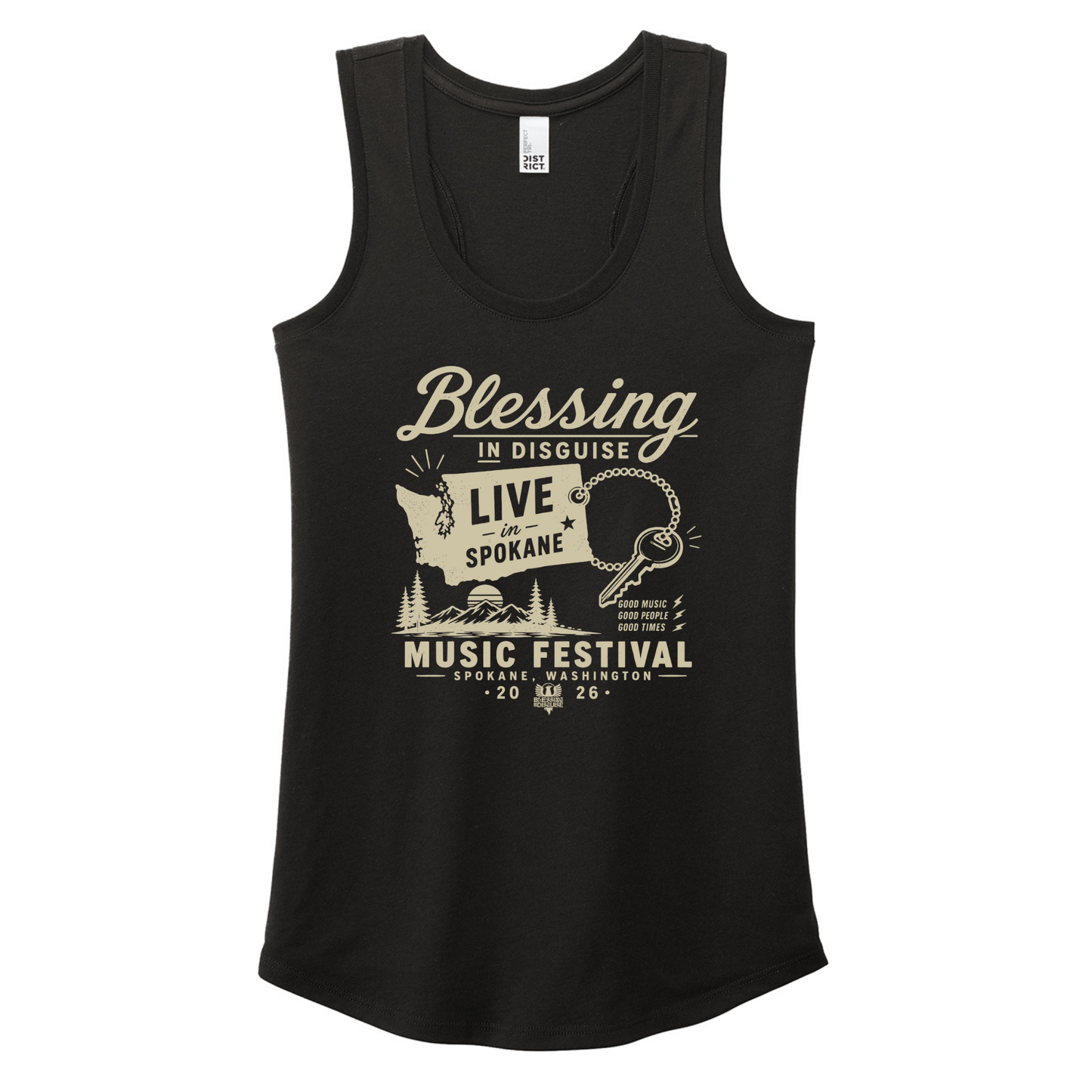 BID 2026 - District® Women’s Perfect Tri® Racerback Tank - BLACK