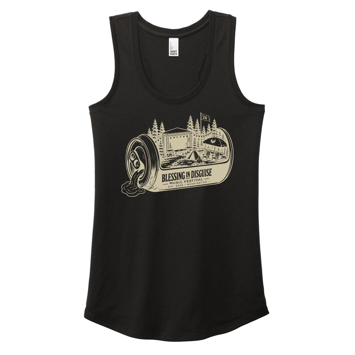 BID 2026 - District® Women’s Perfect Tri® Racerback Tank - BLACK