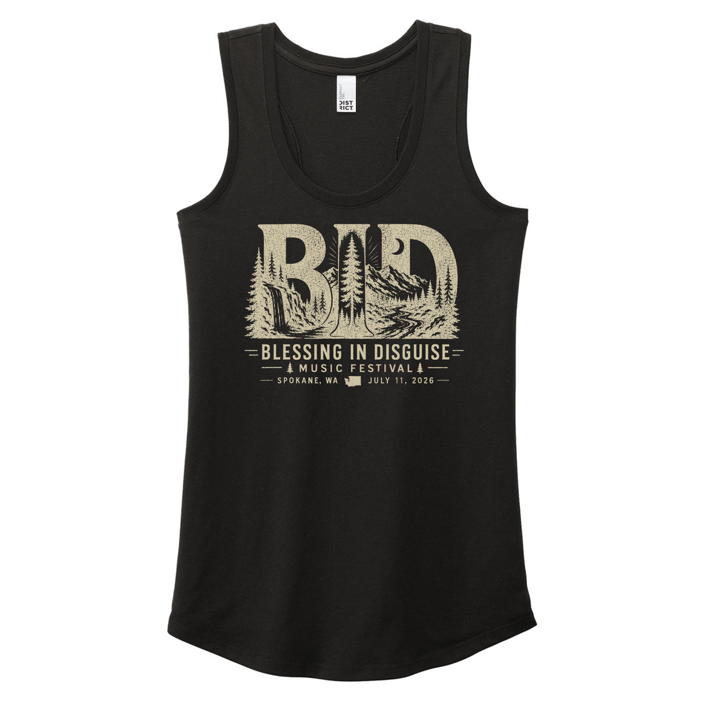 BID 2026 - District® Women’s Perfect Tri® Racerback Tank - BLACK